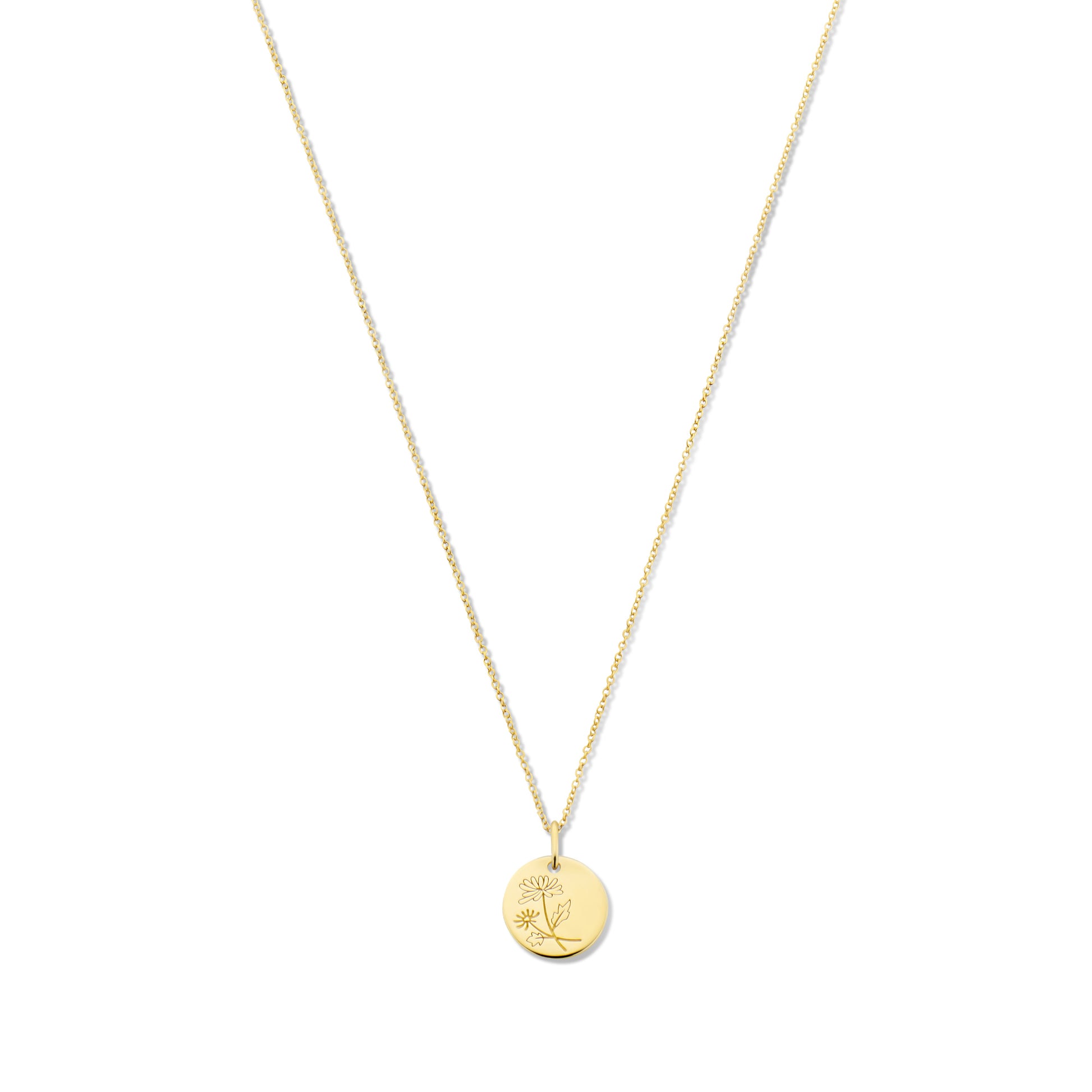 Violet Hamden Venus 925 Sterling Silver Gold-coloured Necklace with Birthflower VH340025-SEP