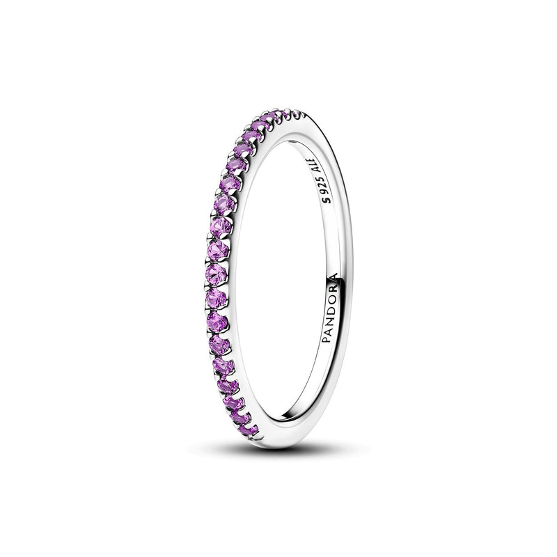 Pandora Timeless 925 Sterling Silver Cubic Zirconia Sparkling Purple Half-Eternity Band Ring 192999C04-zoom-