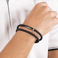 Hugo Boss Synthetic Fiber Black Men's Braided bracelet HBJ1580796