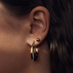 Parte Di Me Bibbiena Poppi Casentino 925 Sterling Silver Gold Plated Hoop Earrings PDM36164