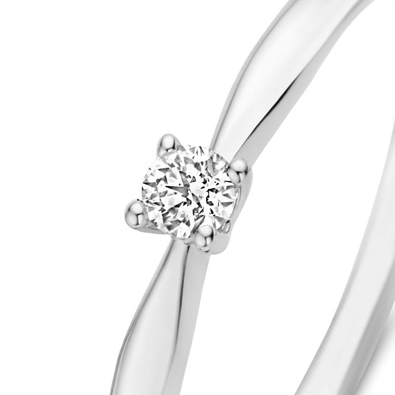 Isabel Bernard De la Paix Céline 14 Carat Whitegold Ring | diamond 0.05 ct | IBD330004-48-zoom-
