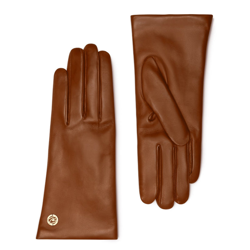 Isabel Bernard Honoré Eleanor cognac goatskin leather gloves IB67000-336-7-zoom-