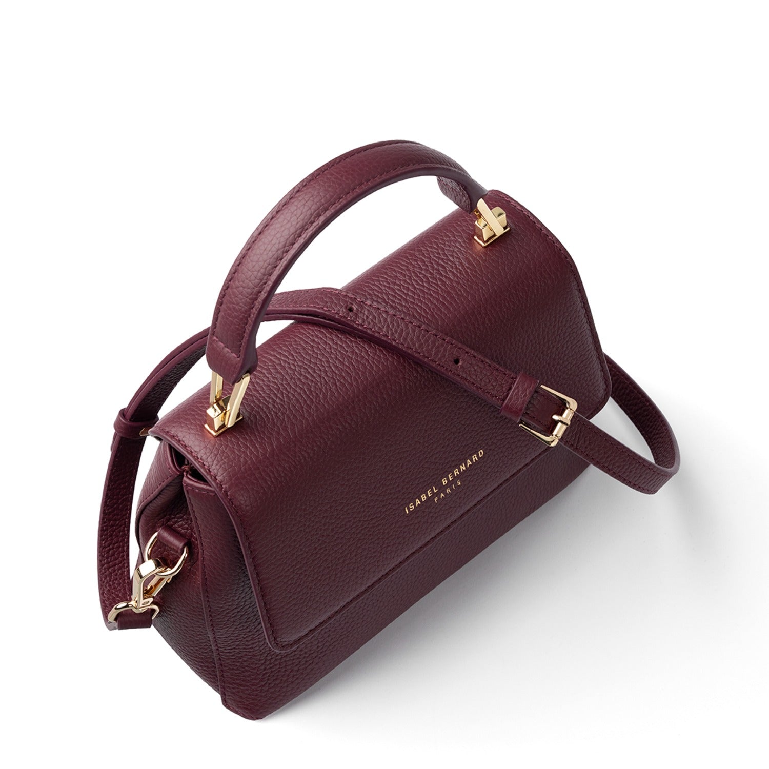 Isabel Bernard Femme Forte Heline Bordeaux Calfskin Leather Handbag IB21121