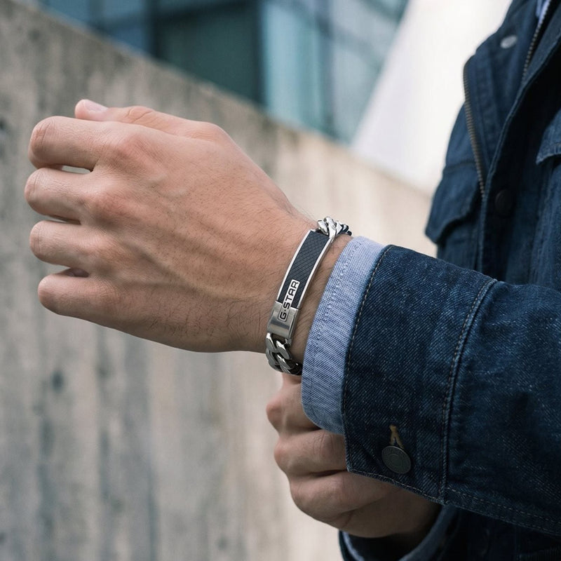 G-STAR Mtrx Silver and Black Steel Bracelet GSJ.105.02-zoom-