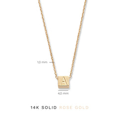 Isabel Bernard La Concorde 14 Karaat Roségouden Kubus Initial Ketting IB340055-Z