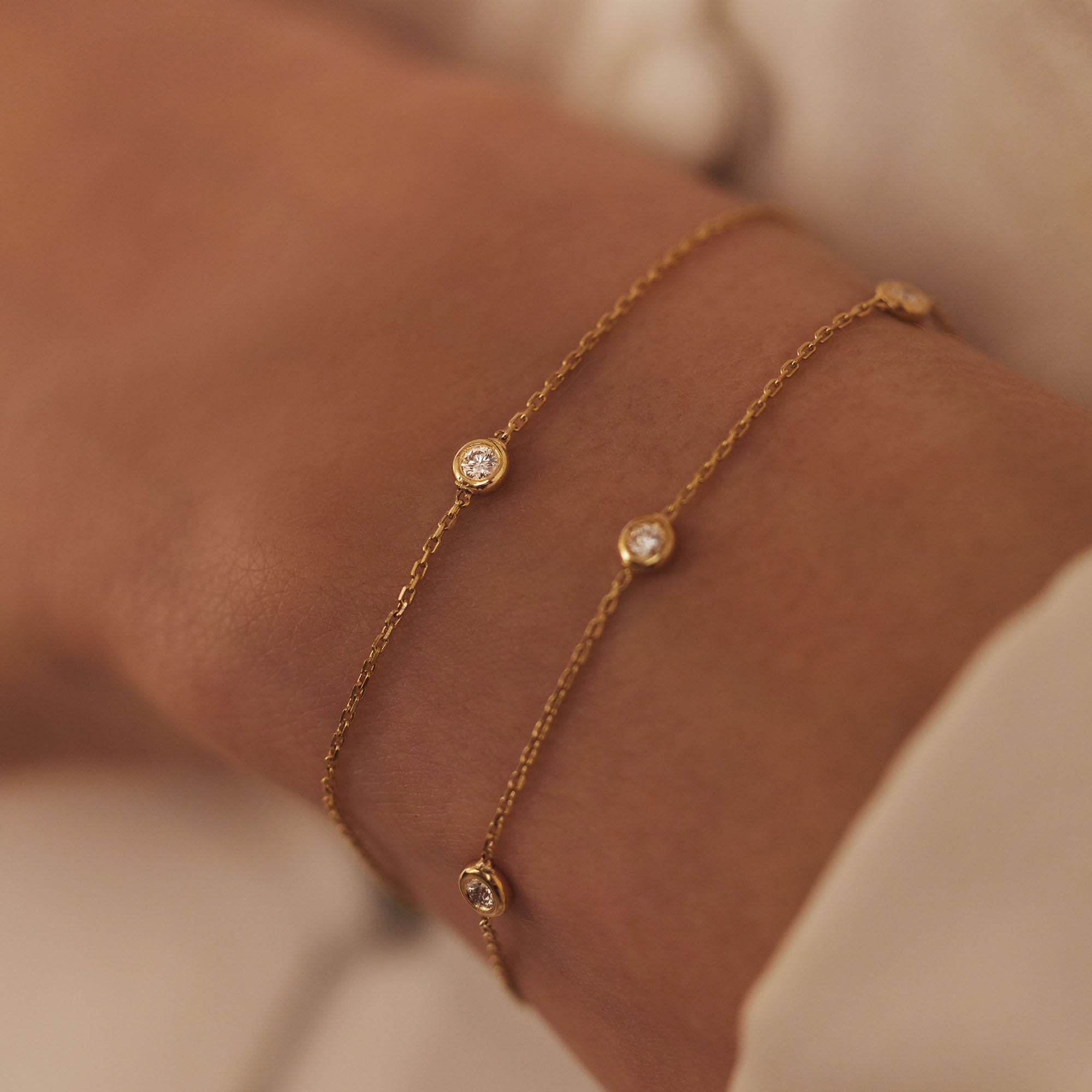 Isabel Bernard De la Paix Alfie 14 Carat Golden Bracelet | diamond 0.05 ct | IBD320002