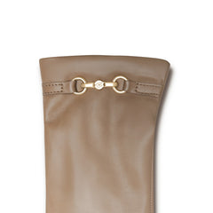 Isabel Bernard Honoré Marcelia taupe goatskin leather gloves IB67001-378-6.5