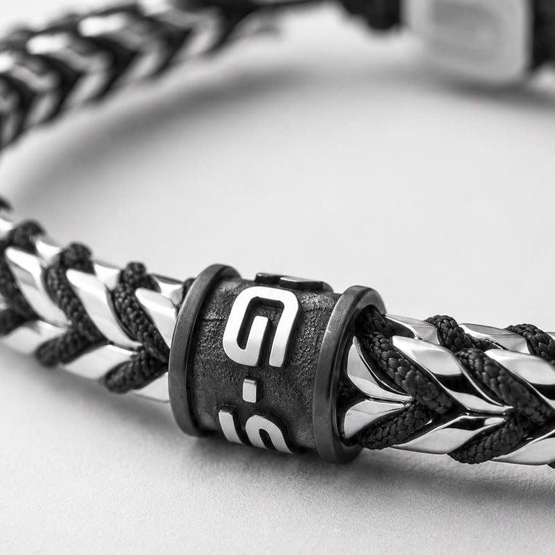 G-STAR DualShield Silver and Black Bracelet GSJ.108.01-zoom-