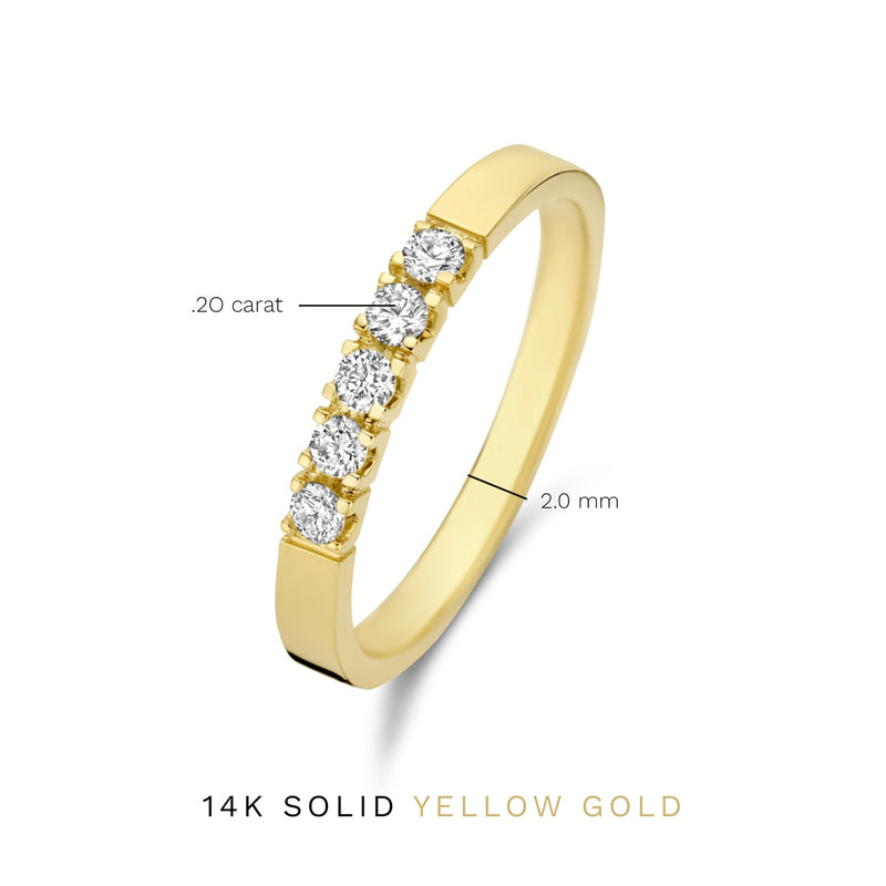 Isabel Bernard De la Paix Madeline 14 Carat Gold Ring | diamond 0.20 ct | IBD330018-48-zoom-