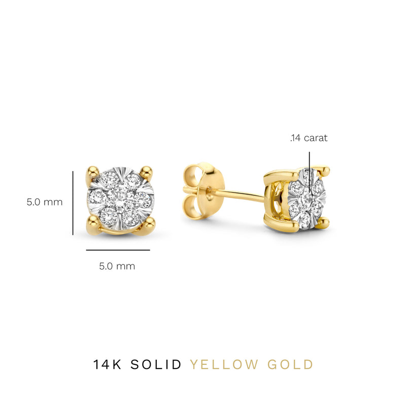 Isabel Bernard De la Paix Hanaé 14 Carat Golden Ear Studs | diamond 0.28 ct | IBD360013-zoom-