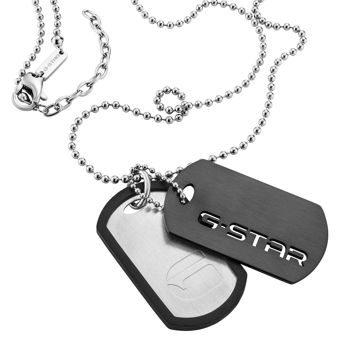G-STAR D-Tag Silver-Tone Box Chain Necklace GSJ.102.02