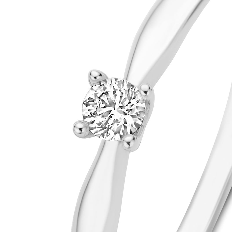 Isabel Bernard De la Paix Christine 14 Carat Whitegold Ring | diamond 0.10 ct | IBD330006-48-zoom-