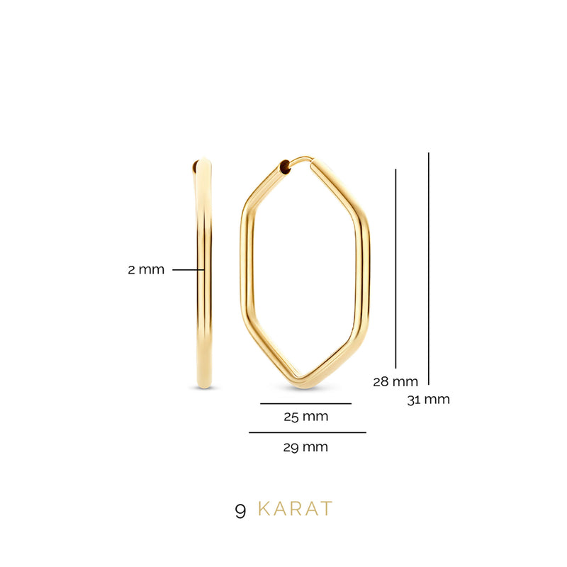 Beloro Jewels La Rinascente Francesca 9 carat gold Hoop Earrings BO360059-zoom-