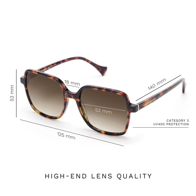 Isabel Bernard La Villette Rene Brown Tortoise Vierkante Sunglasses IB400000-14-14-zoom-