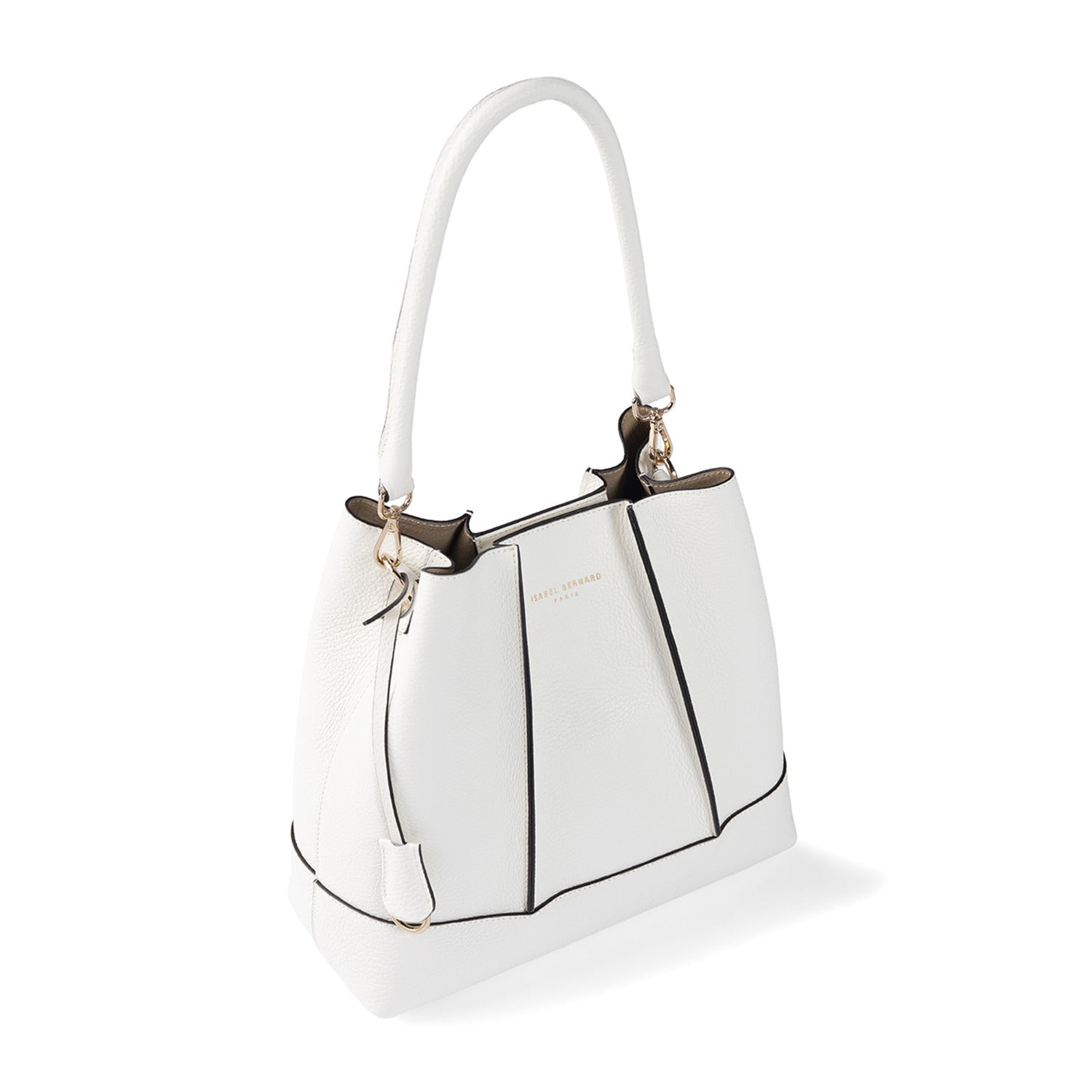 Isabel Bernard Femme Forte Macie Crème Calfskin Shoulder Bag IB25074-070