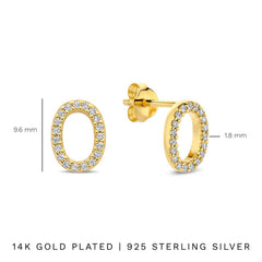 Parte Di Me Bibbiena Poppi Clara 925 Sterling Silver Gold Plated Ear Studs PDM36196