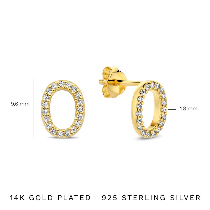 Parte Di Me Bibbiena Poppi Clara 925 Sterling Silver Gold Plated Ear Studs PDM36196-zoom-