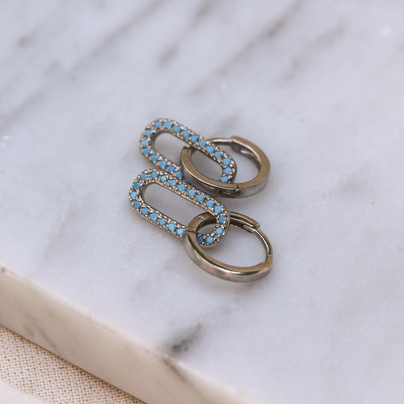 Karma Hoops Silver Hoop Earrings H187S-T-zoom-