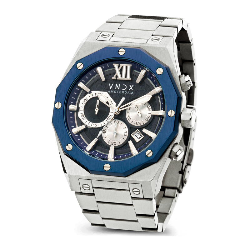 VNDX Wise Man Steel Chronograaf Heren Horloge MS11885-03-zoom-