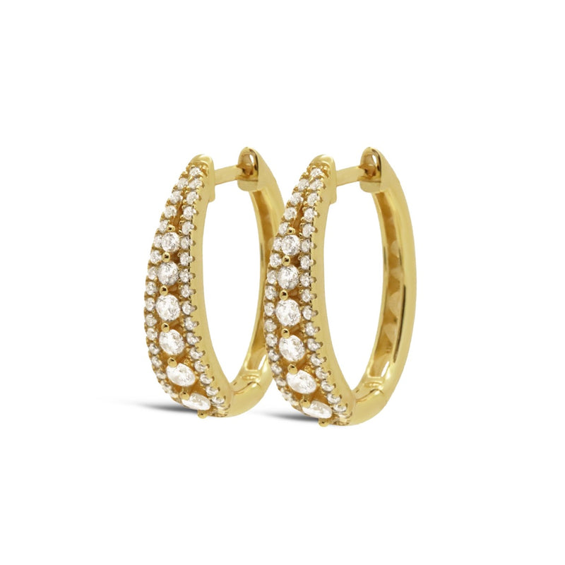 Karma 14 karat gold plated Hoop Earrings H446GP-zoom-