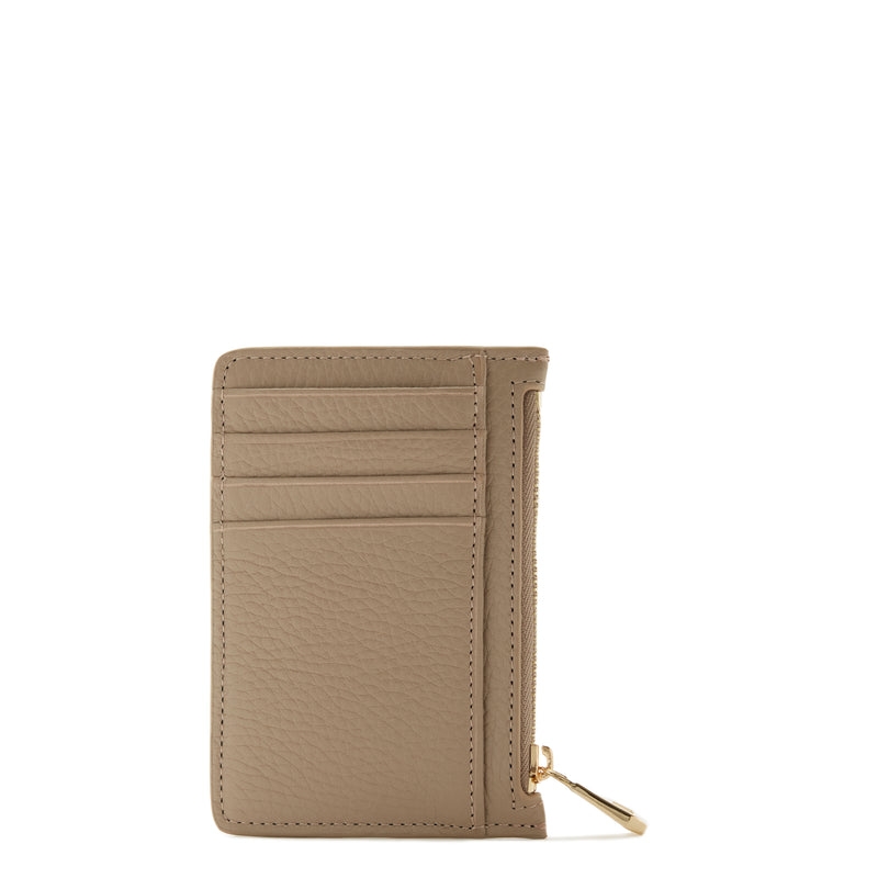 Isabel Bernard Honoré Aveline Taupe Leather Card Holder made of Calfskin IB27017-zoom-