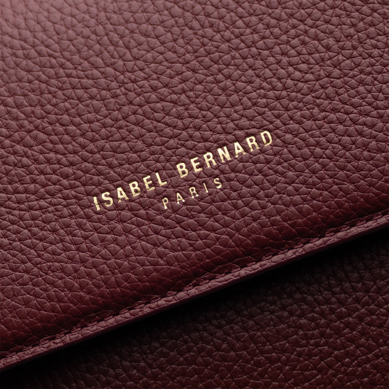 Isabel Bernard Femme Forte Heline Bordeaux Calfskin Leather Handbag IB21121-zoom-
