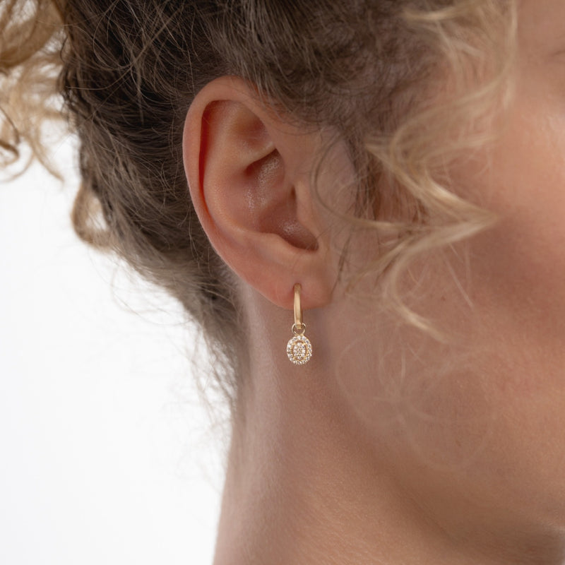 Isabel Bernard Le Marais Anne 14 Karat Gold Hoop Earrings With Zirconia Stone IB360291-zoom-