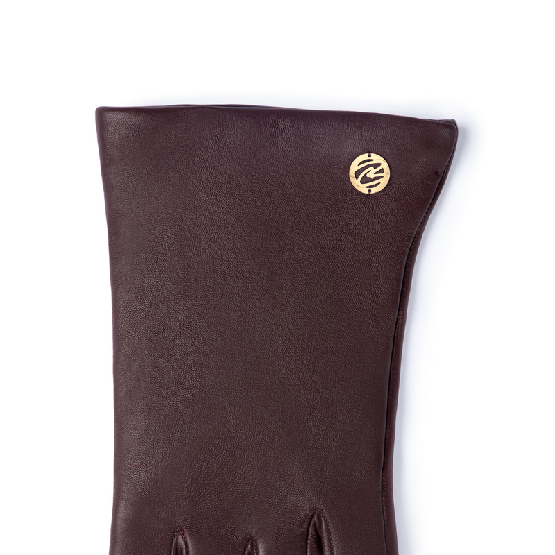 Isabel Bernard Honoré Eleanor Bordeaux Red goatskin leather gloves IB67000-352-7.5-zoom-