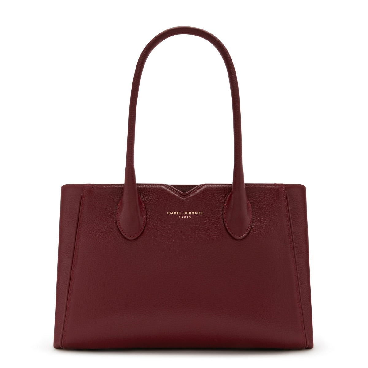 Isabel Bernard Honoré Cloe Midi Bordeaux Calfskin Leather Handbag IB25082-052