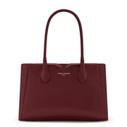 Isabel Bernard Honoré Cloe Midi Bordeaux Calfskin Leather Handbag IB25082-052