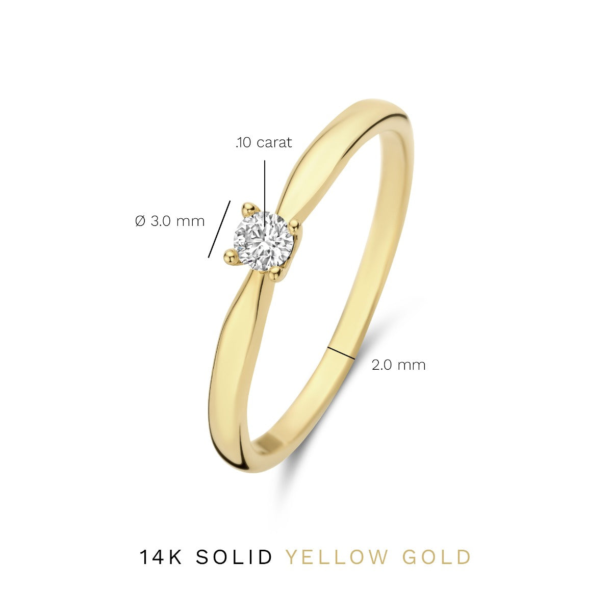 Isabel Bernard De la Paix Christine 14 Carat Gold Ring | diamond 0.10 ct | IBD330003-56