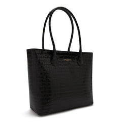 Isabel Bernard Honoré Lysanne Croco Black Calfskin Shopper IB25024