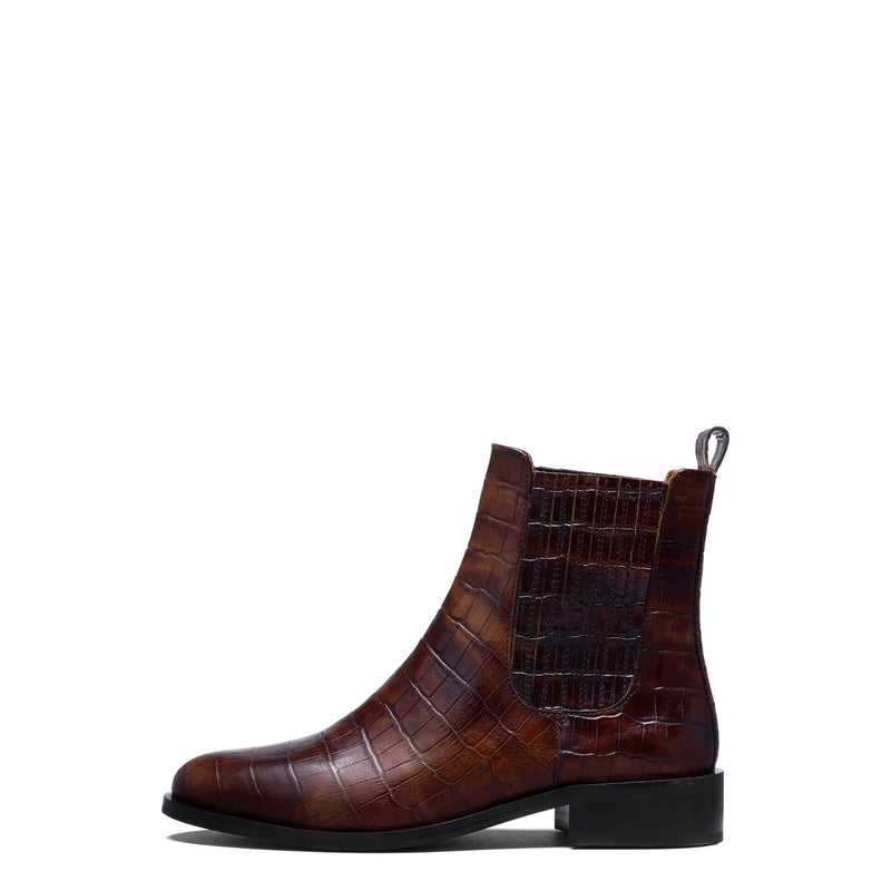 Isabel Bernard Vendôme Chey Croco Brown Calfskin Leather Chelsea Boots IB53012-230-36-zoom-