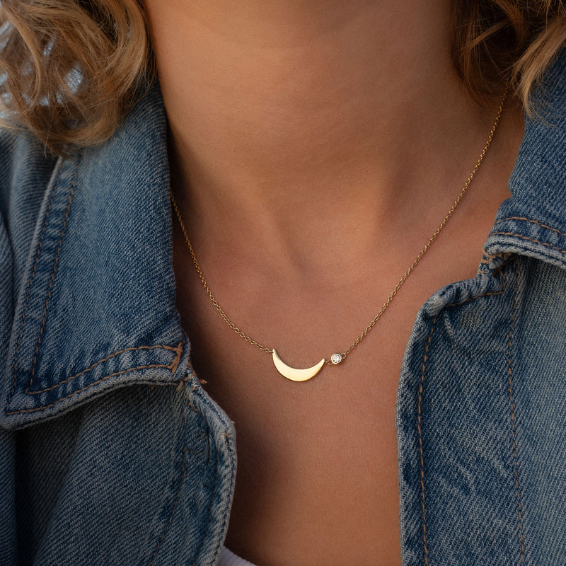 Violet Hamden Luna 925 Sterling Silver Gold Plated Necklace VH340046-zoom-