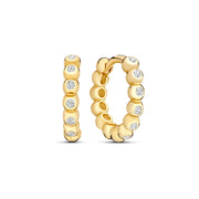 Beloro Jewels Monte Napoleone Elena 9 karat gold hoop earrings with zirconia stones (8,3 mm)  BO360114