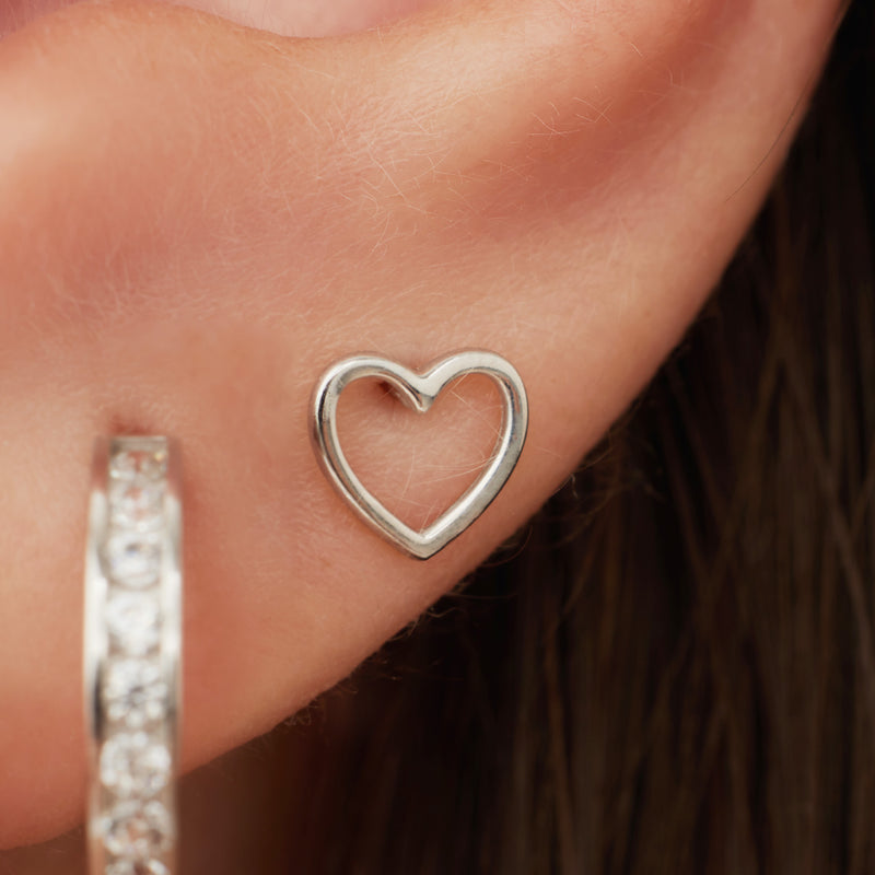 Isabel Bernard Saint Germain Amore 14 Carat Whitegold Ear Studs IB360230-zoom-