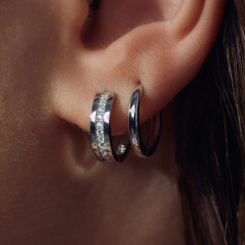 Parte Di Me Ponte Vecchio Santa Trinita 925 sterling Silver Hoop Earrings PDM36106-zoom-