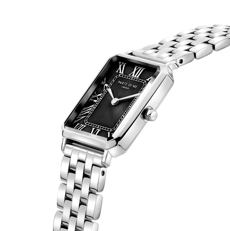 Parte di Me Orologio rectangular ladies watch silver coloured and black PDM09025-zoom-
