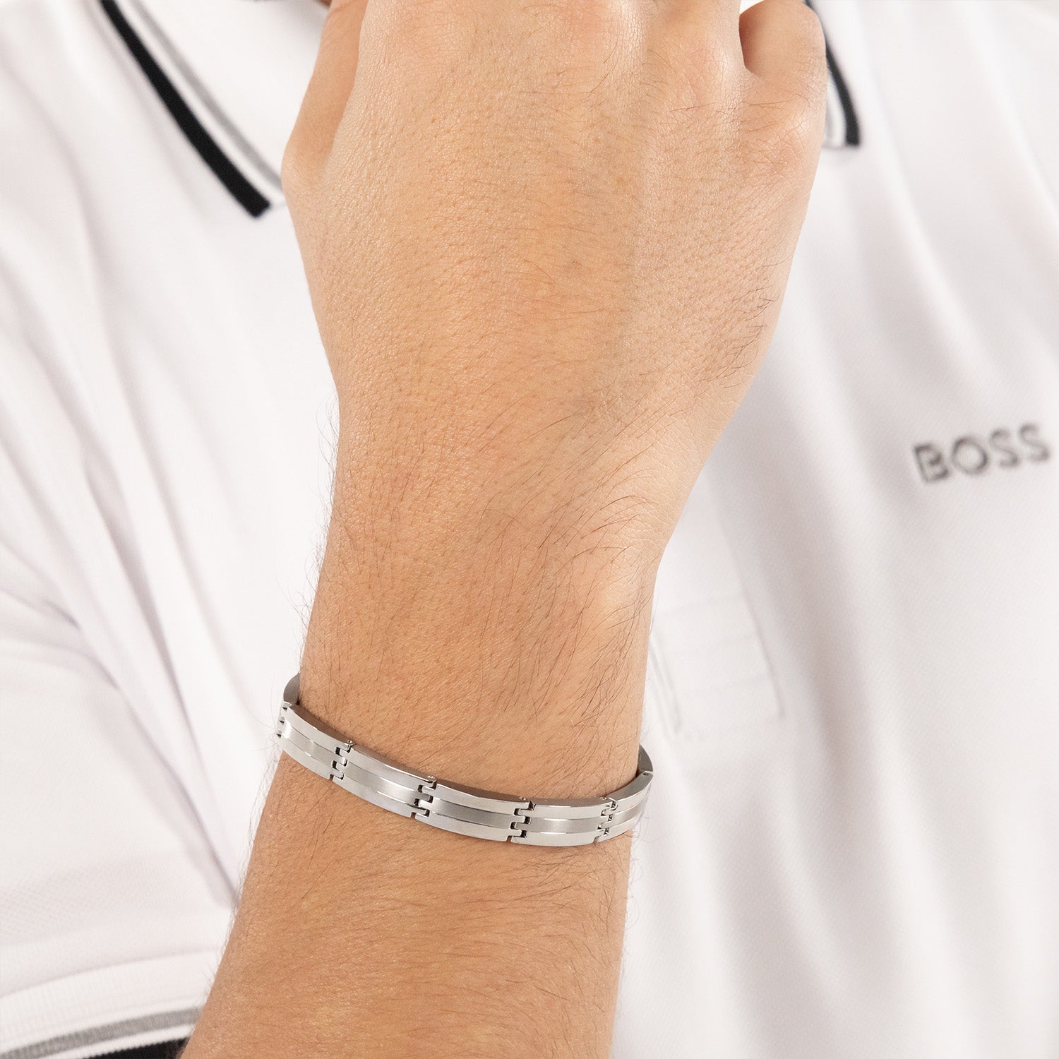Hugo Boss Stainless Steel Silver Men's Chain bracelet HBJ1580803