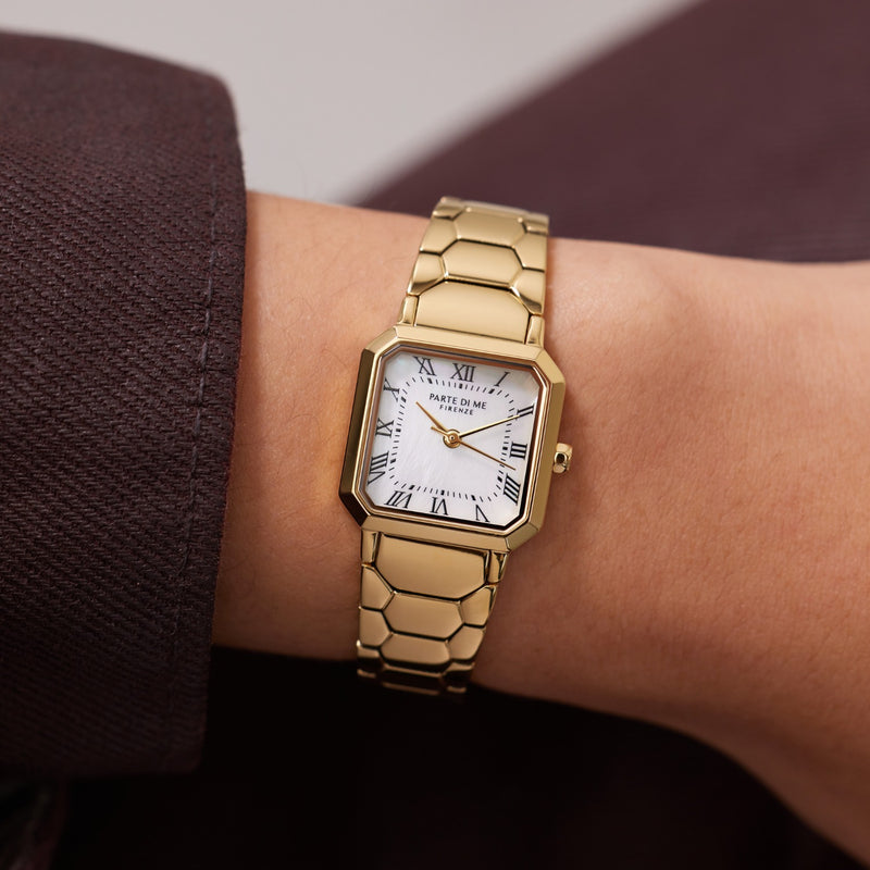 Parte di Me Orologio Square ladies watch gold coloured and mother of pearl-zoom-