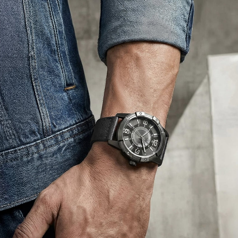 G-STAR Constructed Black Leather Men's Watch GSW.506.02-zoom-