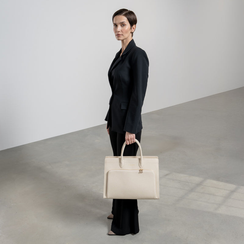 Isabel Bernard Honoré Nadine Crème Calfskin Handbag IB25052-zoom-