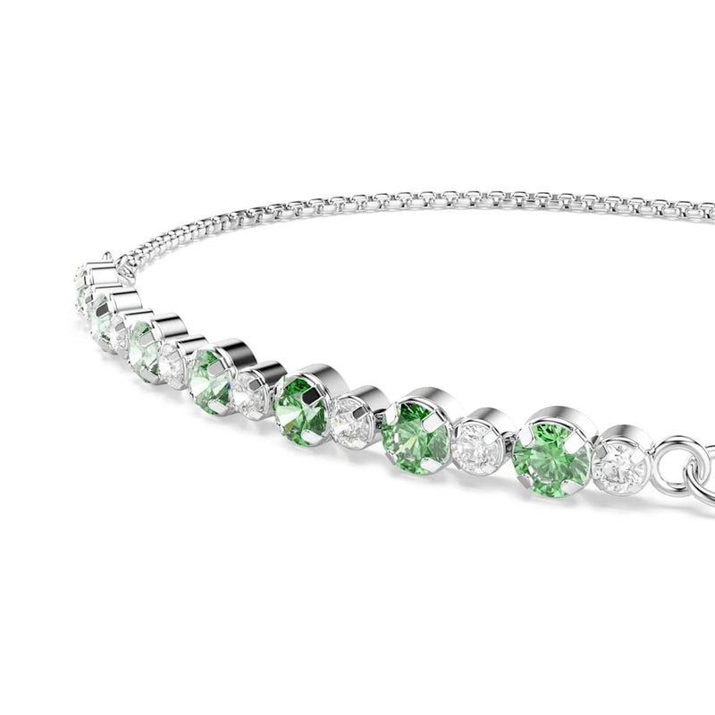 Swarovski Matrix Tennis Silver-Tone Bracelet with Green Accents 5758987-zoom-