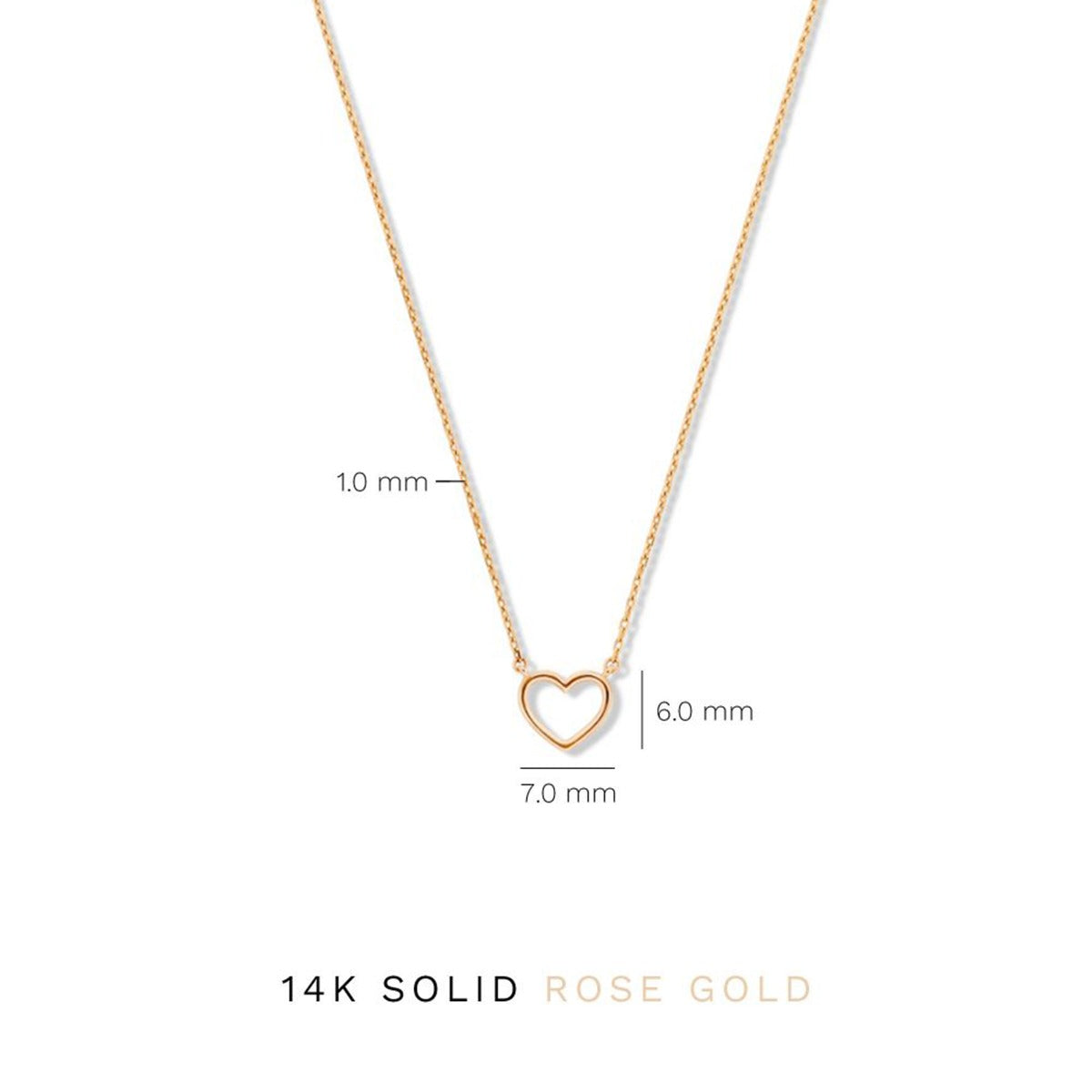 Isabel Bernard La Concorde Amore 14 Carat Rosegold NecklacewithHeart IB340063