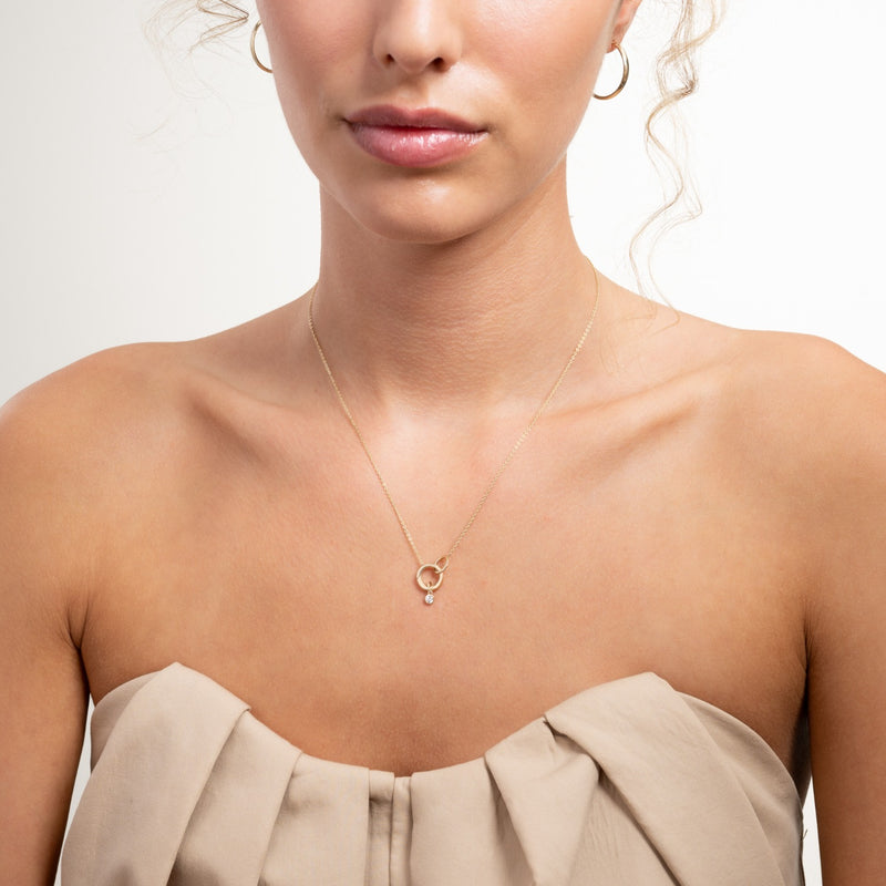 Isabel Bernard Le Marais Round Zirconia 14 karat gold charm IB350060-zoom-