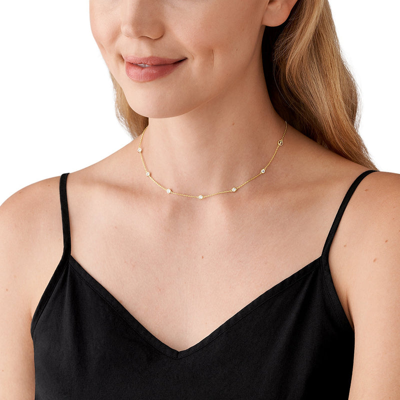 Michael Kors Kors Brilliance Gold Necklace MKC1714CZ710-zoom-