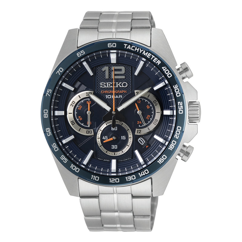 Seiko Chronograph Silver Watch SSB345P1-zoom-