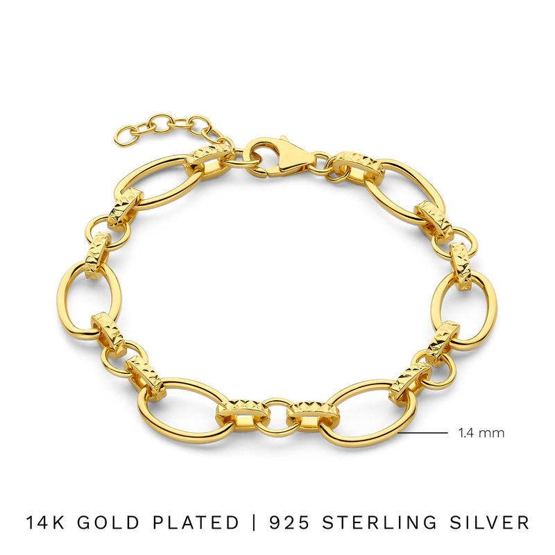 Parte Di Me Bibbiena Poppi Clara 925 Sterling Silver Gold Plated Link Bracelet PDM32140-zoom-