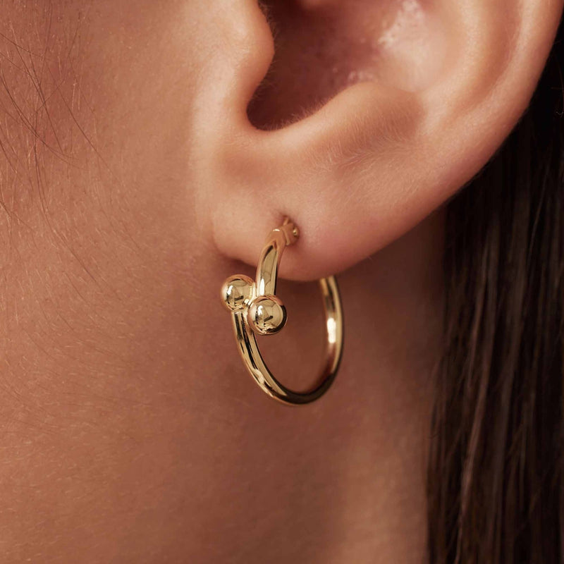 Isabel Bernard Cadeau d'Isabel 14 karat gold bracelet bangle and hoop earrings gift set IB90179-zoom-