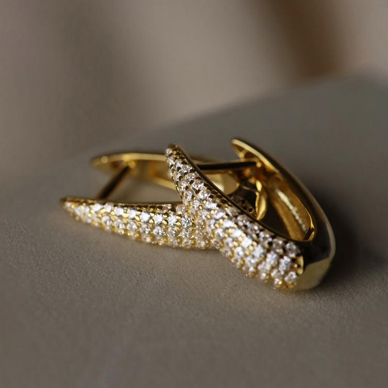 Karma 14 karat gold plated Hoop Earrings M3214GP-zoom-